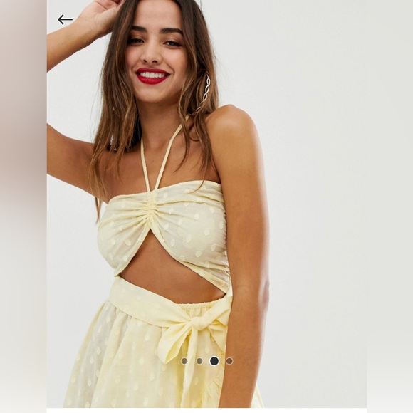 Asos yellow mini cut out dress - Picture 3 of 4